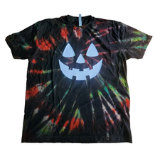 Load image into Gallery viewer, Reverse orange and green swirl glow in the dark Jack-o-lantern size adult XXL
